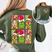 Grinch Christmas Crewneck Sweatshirt | Christmas Cream Crewneck Sweatshirt