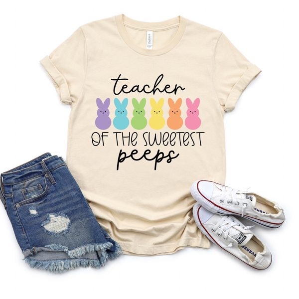 Teacher Easter Cream Shirt | Teacher of the Sweetest Peeps