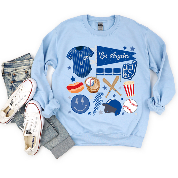 Dodgers Snacks Light Blue Sweatshirt | Dodgers Crewneck