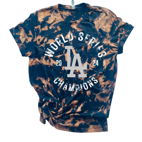 World Series Champions Tie Dye Tee | Dodgers Bleach Shirt | Los Angeles Dodgers Tee