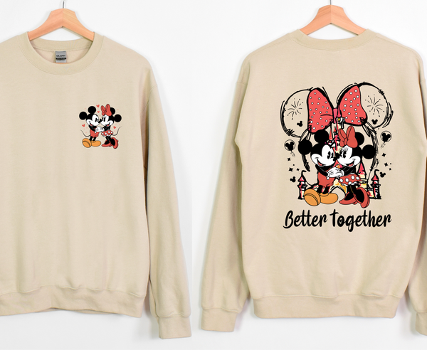 Better Together Disney Sweatshirt Crewneck | Mickey & Minnie Valentine’s sweatshirt