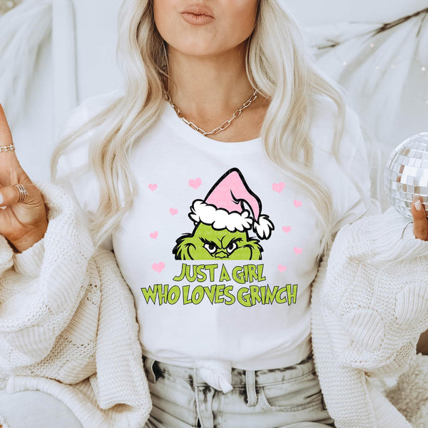 Just a girl who loves Grinch Unisex  Tee | Christmas Grinch Shirt