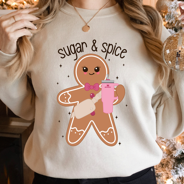 Sugar & Spice Cream Crewneck | Christmas Sweatshirt