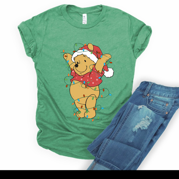 Winnie The Pooh Green Shirt | Disney Christmas Tee