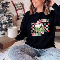 Grinch Christmas Mean Vibes Sweatshirt | Christmas Sweatshirt | Christmas Grinch Crewneck