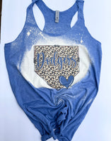 Dodgers Bleached Dye Razor Tank | Dodgers Razor Tank | Dodgers Royal Blue Razor Tank | Los Angeles Dodgers Ladies tank